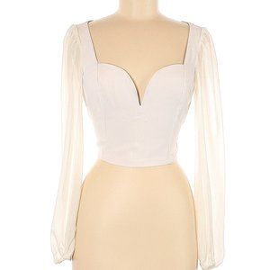 Long Sleeve Blouse - Lulu's, M, White Ivory